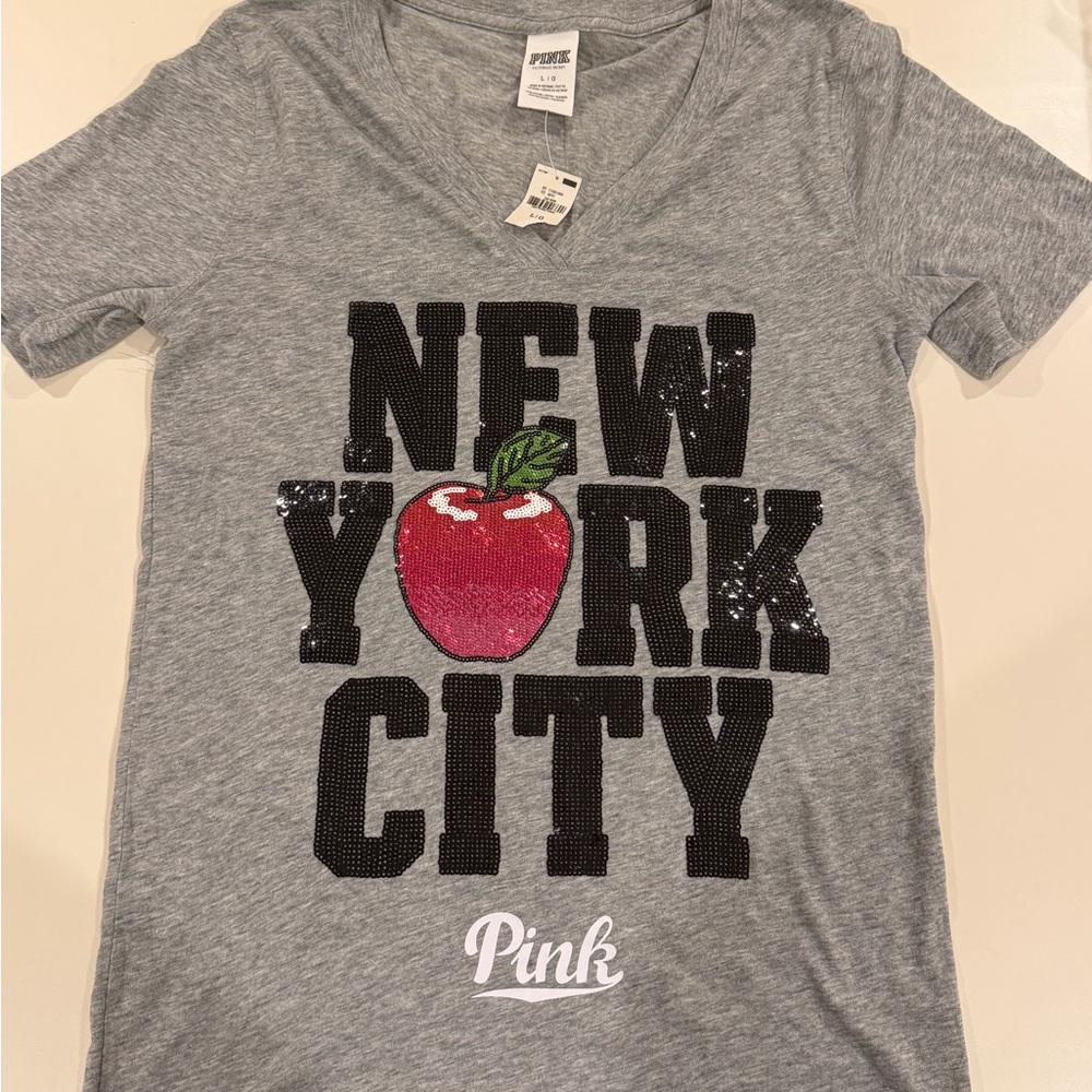 NEW! With Tags — PINK Victoria's Secret Gray ‘New York City’ Shirt 2010’s